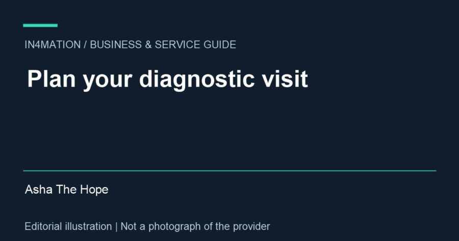 Editorial title card about planning a diagnostic centre visit with Asha The Hope