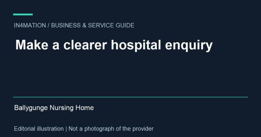 Editorial title card for a Ballygunge Nursing Home enquiry checklist