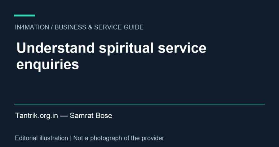 Editorial title card about spiritual consultation enquiries for Samrat Bose's tantra website